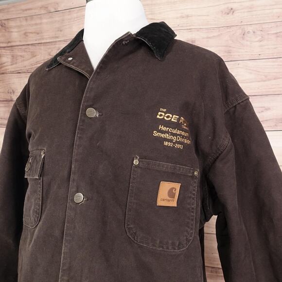 Carhartt Coat Mens 3XL Dark Brown Chore Blanket Lined Corduroy Collar C02 DKB - Picture 2 of 12